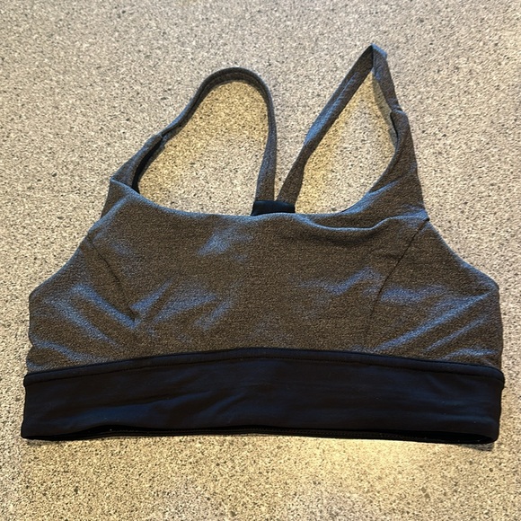 Lululemon Athletica Black and Gray Racerback Sports Bra - Picture 2 of 4